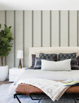 Chesapeake 4199-70066 Linette Black Fabric Stripe Wallpaper