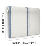 Chesapeake 4199-70067 Linette Blue Fabric Stripe Wallpaper