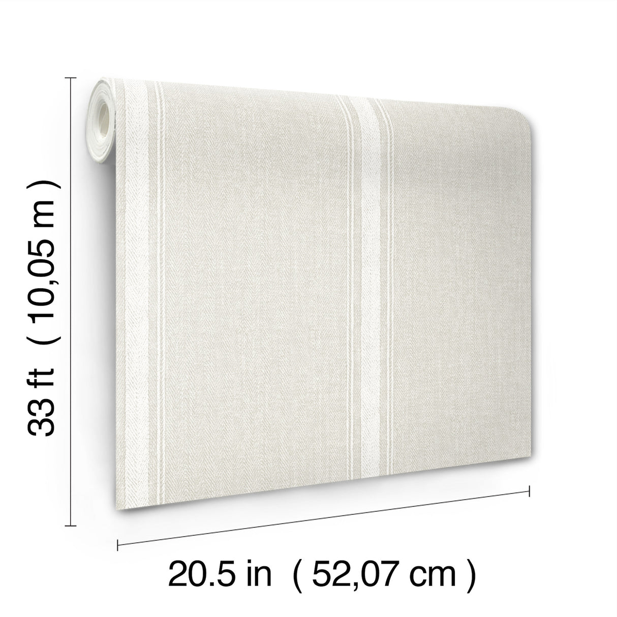 Chesapeake 4199-70070 Linette Beige Fabric Stripe Wallpaper