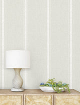 Chesapeake 4199-70070 Linette Beige Fabric Stripe Wallpaper