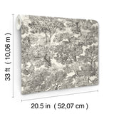 Chesapeake 4199-72558 Spinney Black Toile Wallpaper
