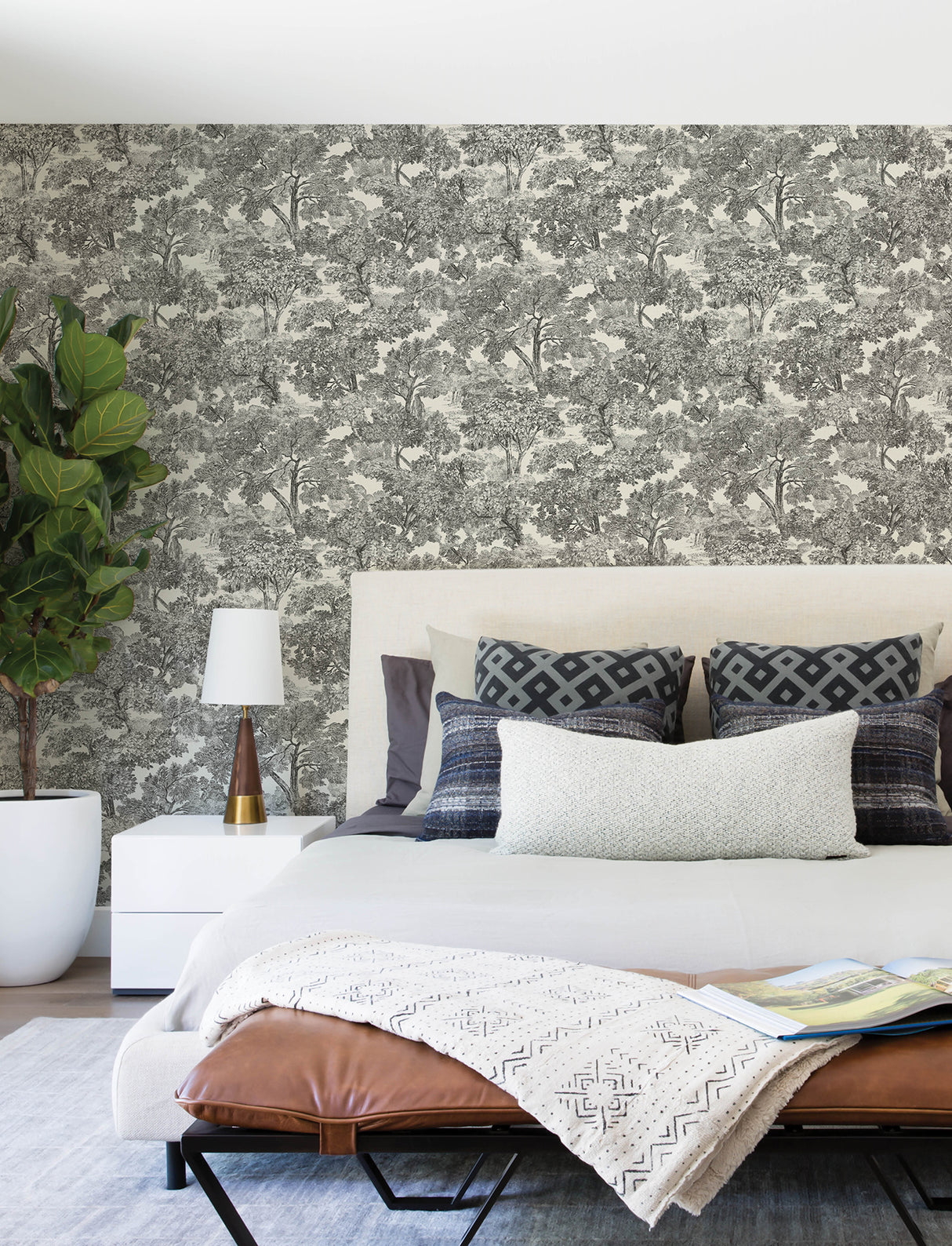 Chesapeake 4199-72558 Spinney Black Toile Wallpaper