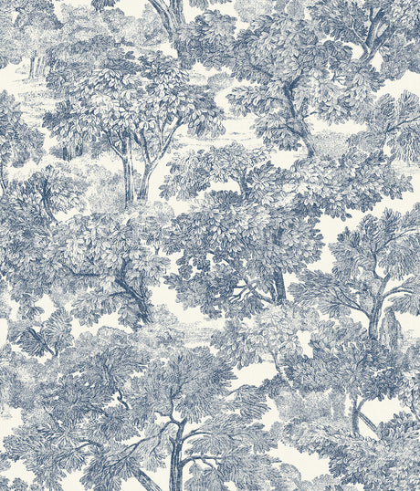 Chesapeake 4199-72559 Spinney Blue Toile Wallpaper