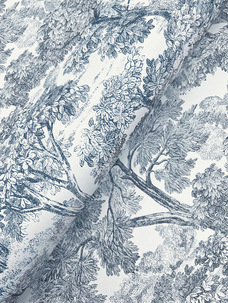 Chesapeake 4199-72559 Spinney Blue Toile Wallpaper