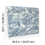 Chesapeake 4199-72559 Spinney Blue Toile Wallpaper