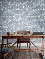Chesapeake 4199-72559 Spinney Blue Toile Wallpaper