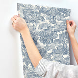 Chesapeake 4199-72559 Spinney Blue Toile Wallpaper