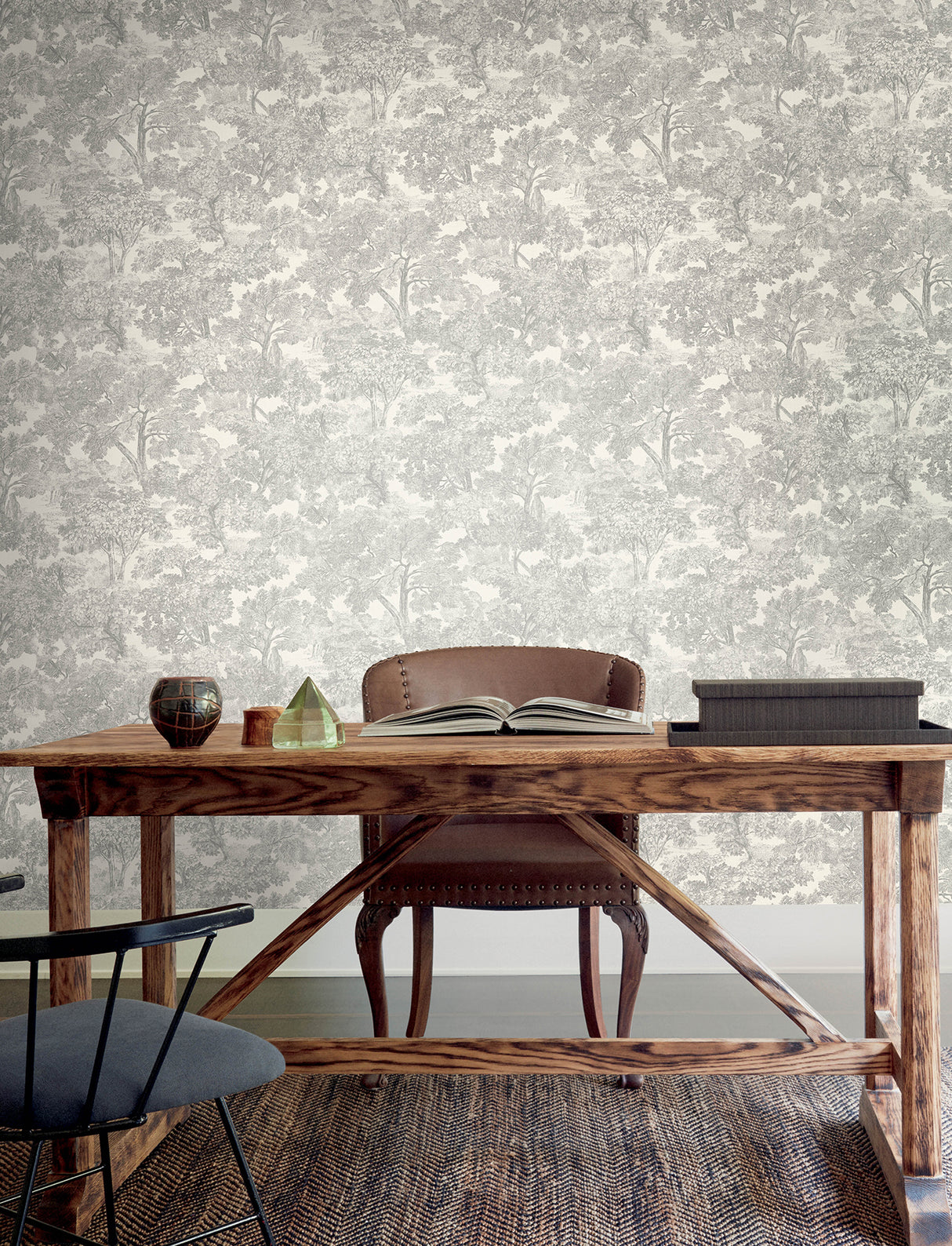 Chesapeake 4199-72560 Spinney Grey Toile Wallpaper