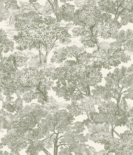 Chesapeake 4199-72561 Spinney Green Toile Wallpaper