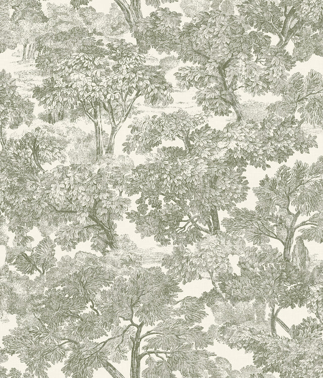 Chesapeake 4199-72561 Spinney Green Toile Wallpaper