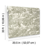 Chesapeake 4199-72561 Spinney Green Toile Wallpaper