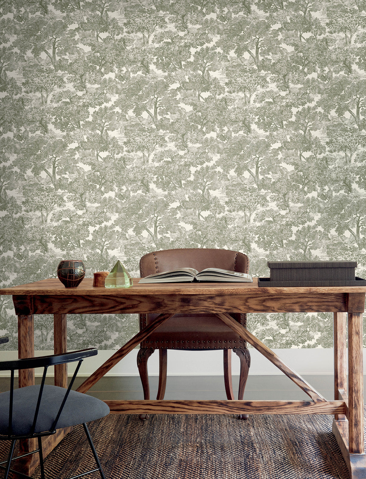 Chesapeake 4199-72561 Spinney Green Toile Wallpaper