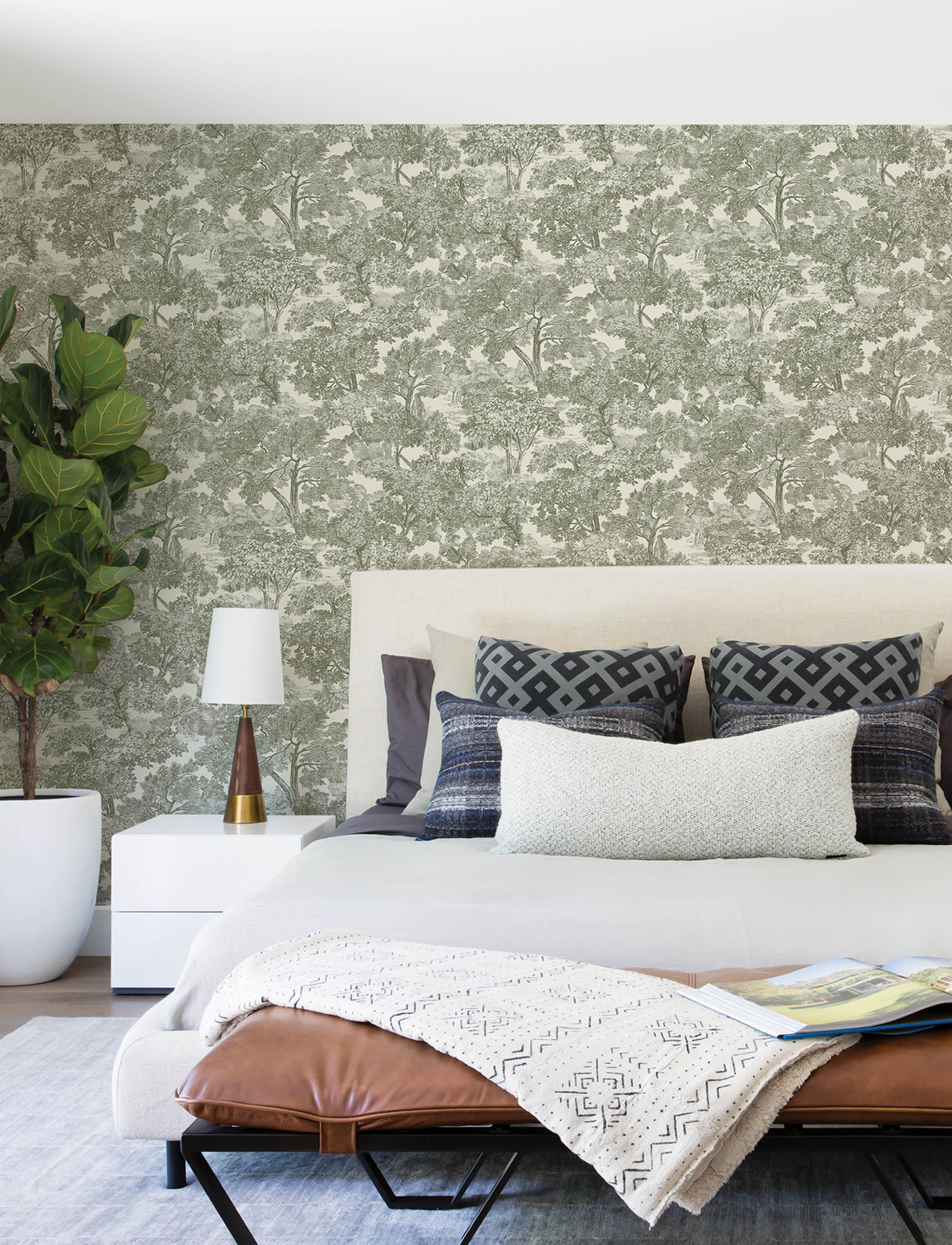 Chesapeake 4199-72561 Spinney Green Toile Wallpaper