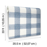 Chesapeake 4199-83420 Thorpe Blue Plaid Wallpaper