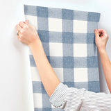Chesapeake 4199-83420 Thorpe Blue Plaid Wallpaper