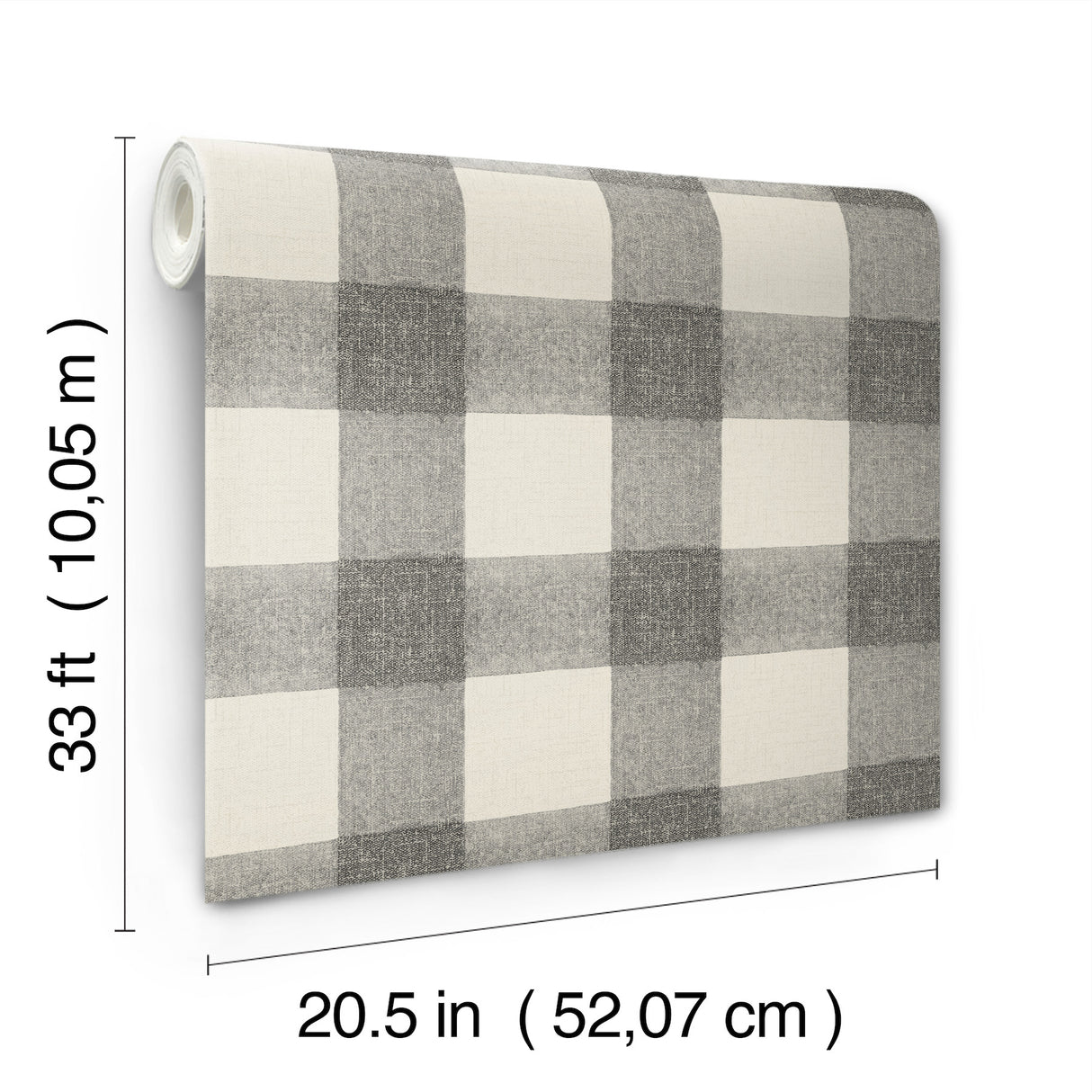Chesapeake 4199-83421 Thorpe Charcoal Plaid Wallpaper