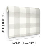 Chesapeake 4199-83422 Thorpe Light Grey Plaid Wallpaper