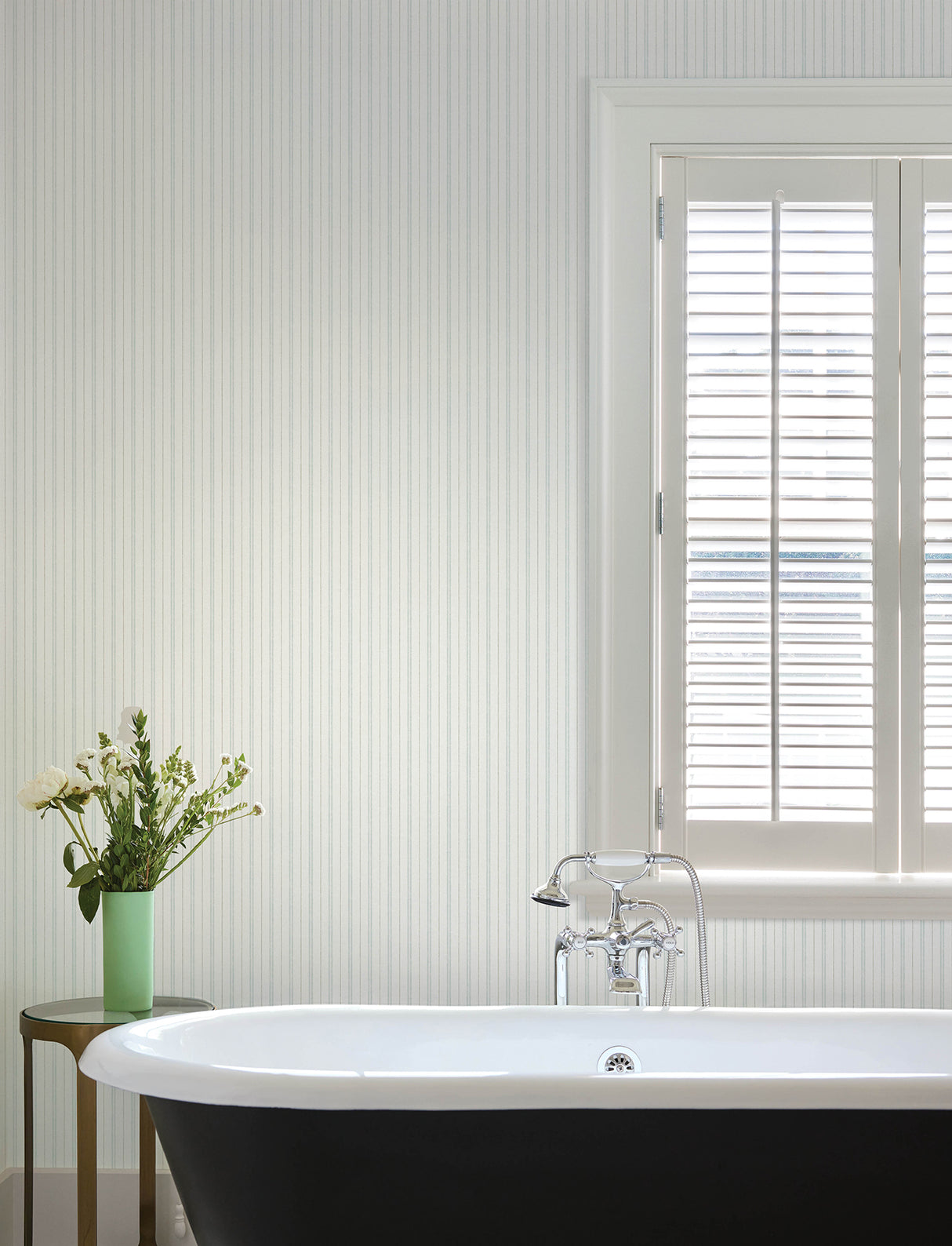 Chesapeake 4199-83425 Harville Aqua Double Stripe Wallpaper
