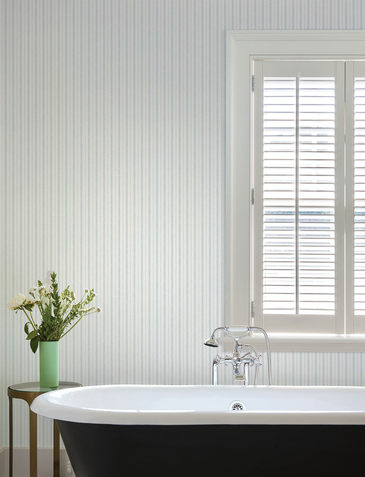 Chesapeake 4199-83426 Harville Light Blue Double Stripe Wallpaper
