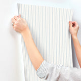 Chesapeake 4199-83426 Harville Light Blue Double Stripe Wallpaper