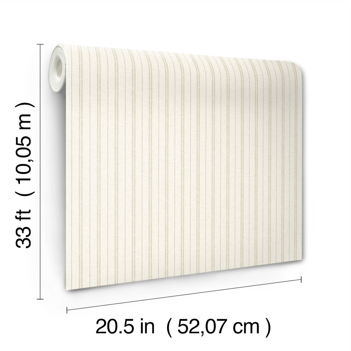 Chesapeake 4199-83427 Harville Beige Double Stripe Wallpaper