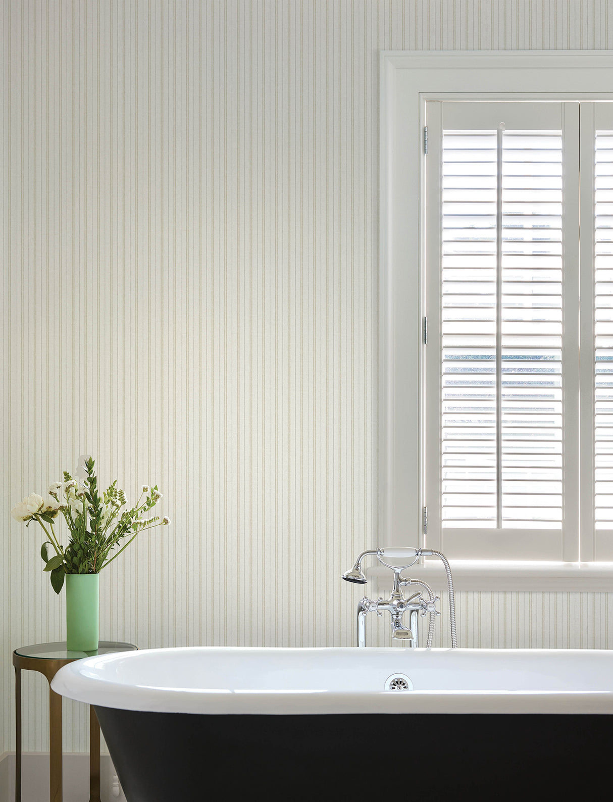 Chesapeake 4199-83427 Harville Beige Double Stripe Wallpaper