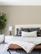 Chesapeake 4199-83428 Harville Maroon Double Stripe Wallpaper