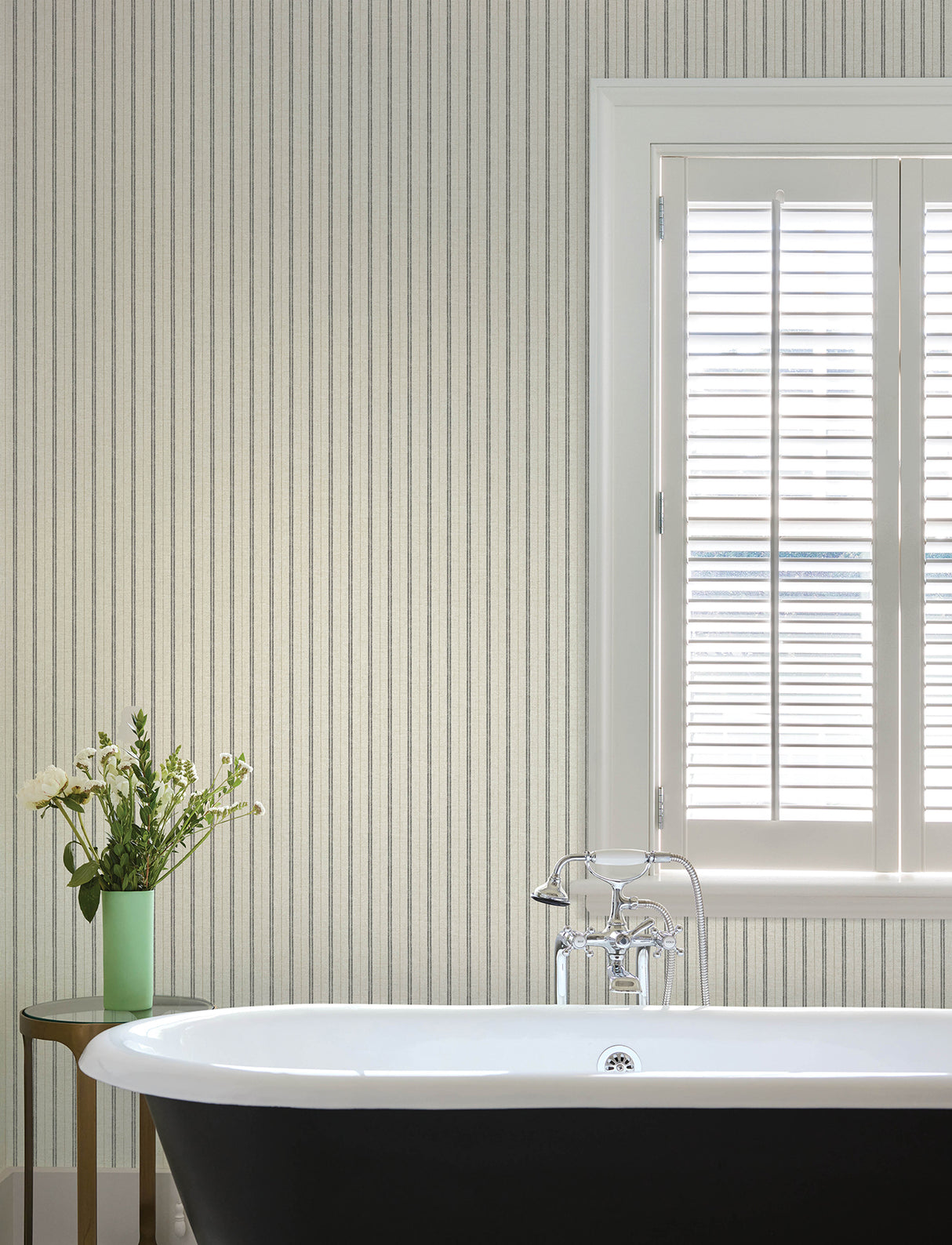 Chesapeake 4199-83429 Harville Black Double Stripe Wallpaper