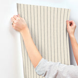 Chesapeake 4199-83429 Harville Black Double Stripe Wallpaper