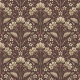 Chesapeake 4199-83700 Edith Burgundy Floral Damask Wallpaper