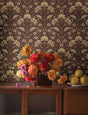 Chesapeake 4199-83700 Edith Burgundy Floral Damask Wallpaper