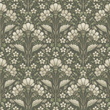 Chesapeake 4199-83701 Edith Green Floral Damask Wallpaper