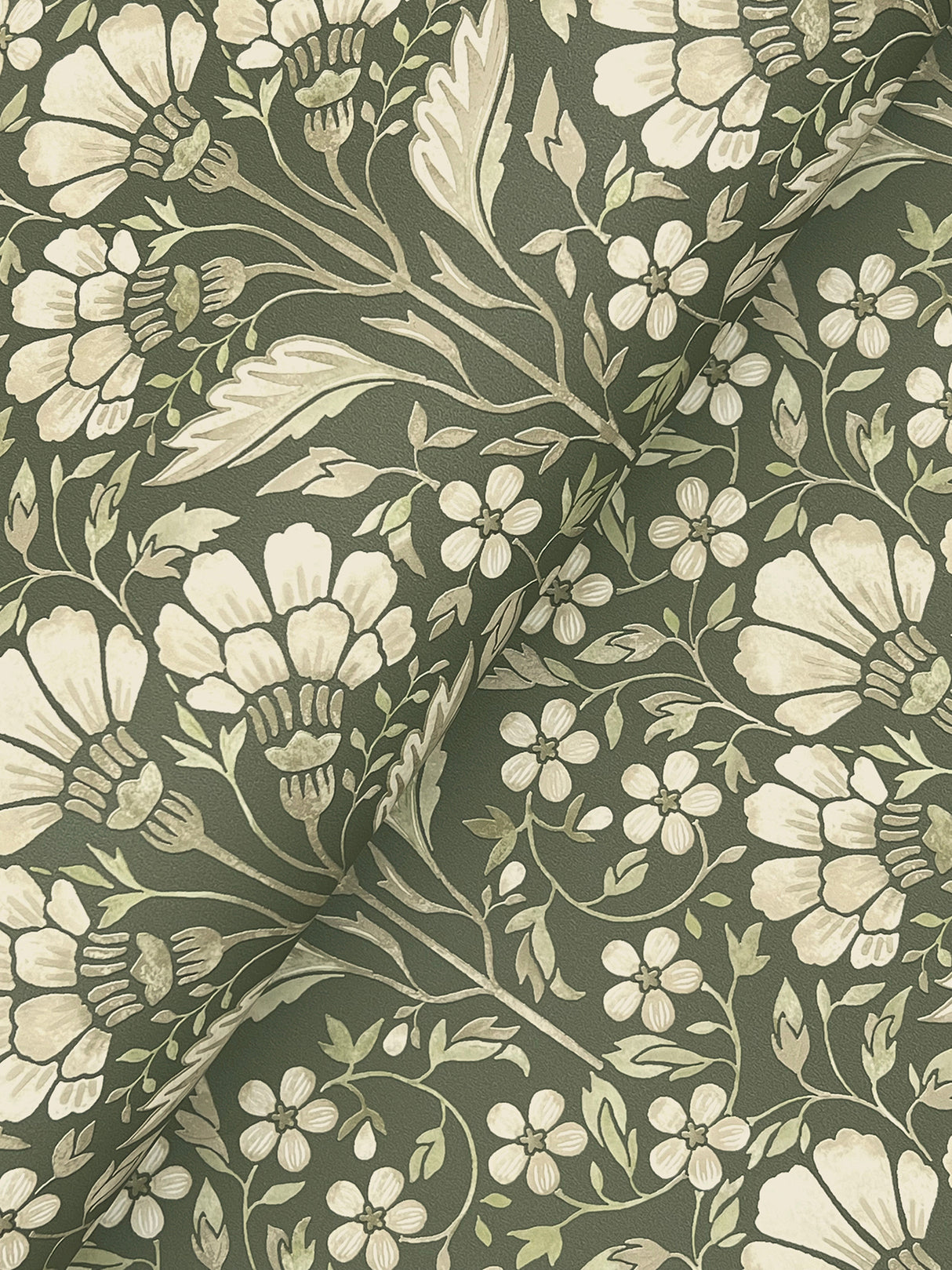 Chesapeake 4199-83701 Edith Green Floral Damask Wallpaper