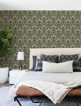 Chesapeake 4199-83701 Edith Green Floral Damask Wallpaper