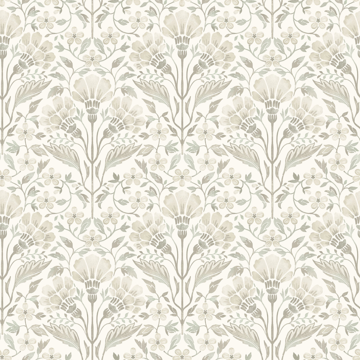 Chesapeake 4199-83702 Edith Neutral Floral Damask Wallpaper