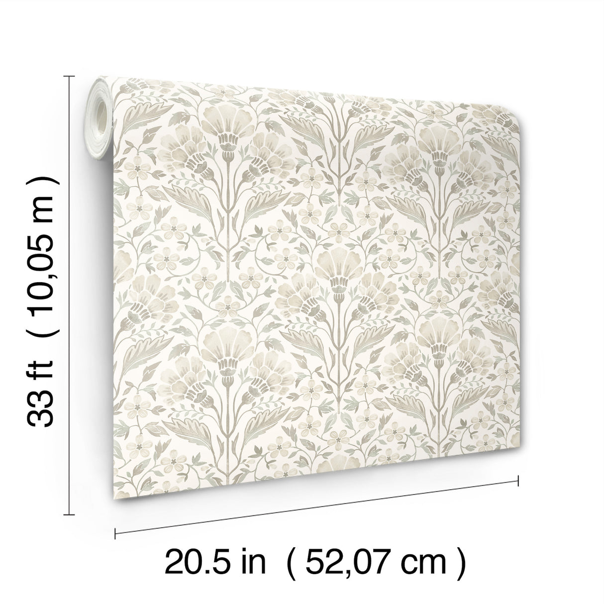 Chesapeake 4199-83702 Edith Neutral Floral Damask Wallpaper