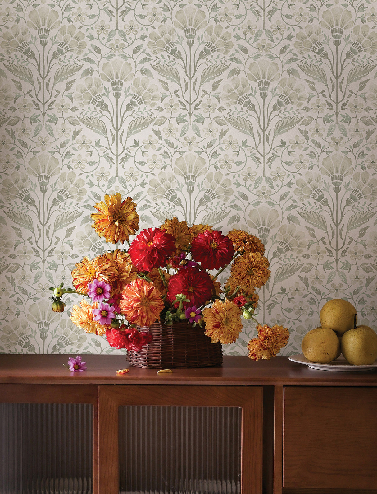 Chesapeake 4199-83702 Edith Neutral Floral Damask Wallpaper