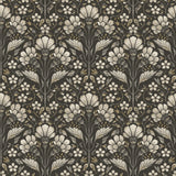 Chesapeake 4199-83703 Edith Black Floral Damask Wallpaper