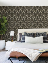 Chesapeake 4199-83703 Edith Black Floral Damask Wallpaper