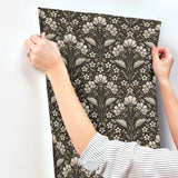 Chesapeake 4199-83703 Edith Black Floral Damask Wallpaper