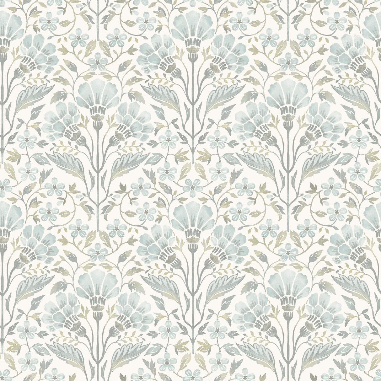 Chesapeake 4199-83704 Edith Light Blue Floral Damask Wallpaper