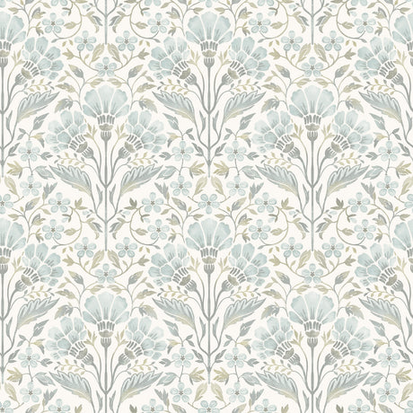 Chesapeake 4199-83704 Edith Light Blue Floral Damask Wallpaper