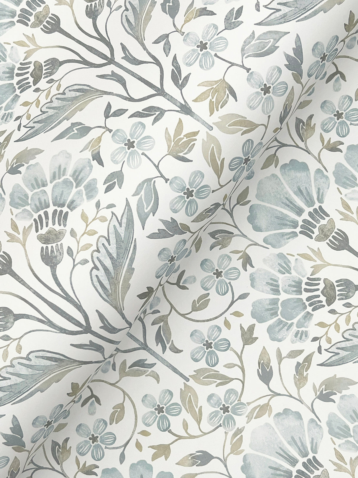 Chesapeake 4199-83704 Edith Light Blue Floral Damask Wallpaper