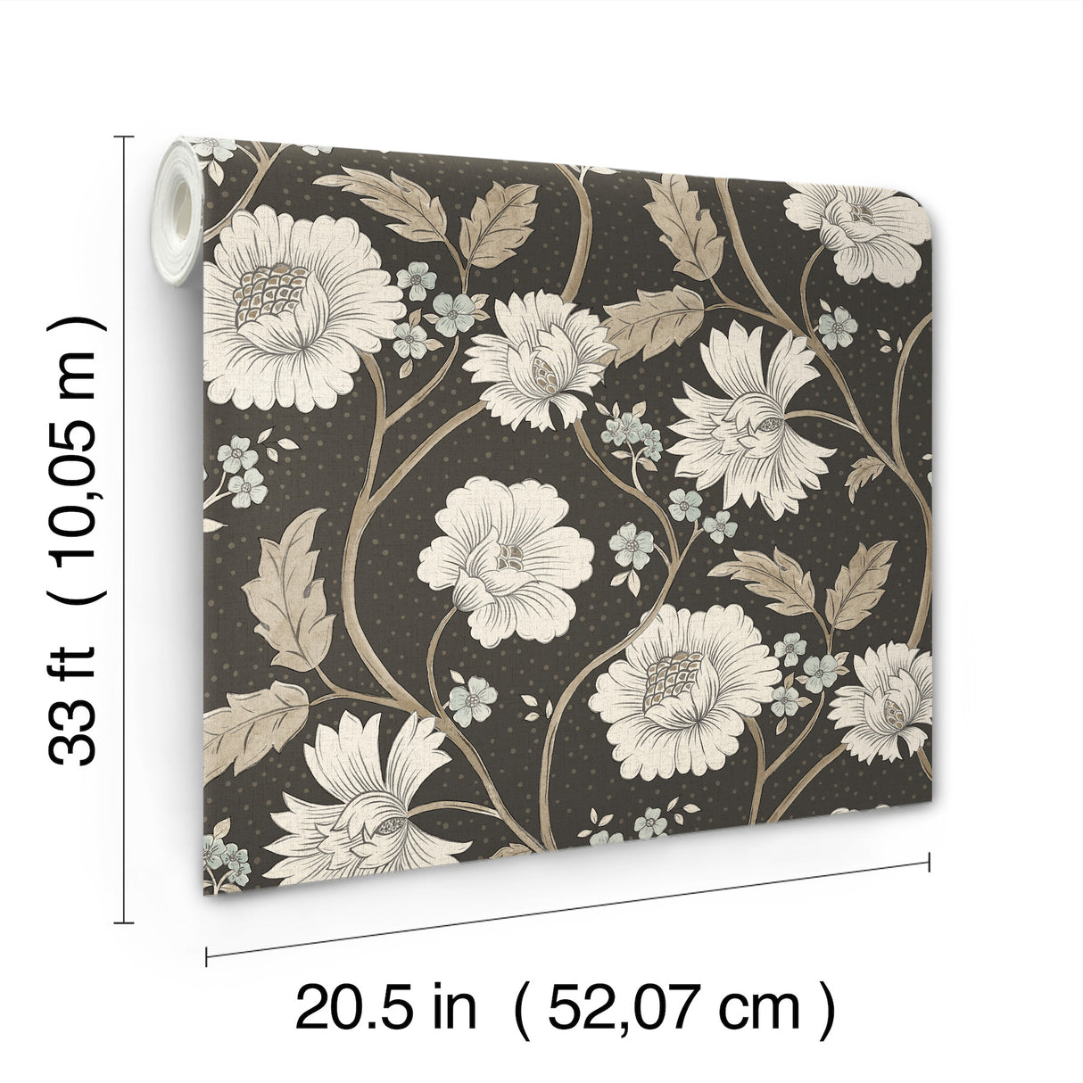Chesapeake 4199-83707 Hazel Black Floral Trail Wallpaper