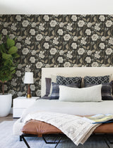 Chesapeake 4199-83707 Hazel Black Floral Trail Wallpaper