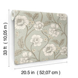 Chesapeake 4199-83708 Hazel Aqua Floral Trail Wallpaper