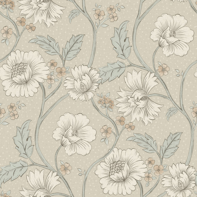 Chesapeake 4199-83709 Hazel Taupe Floral Trail Wallpaper