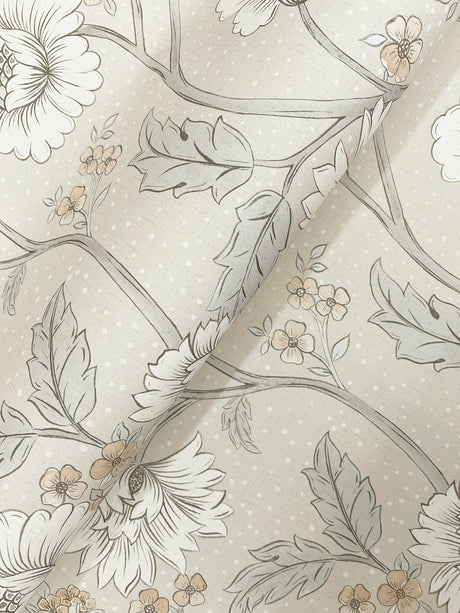 Chesapeake 4199-83709 Hazel Taupe Floral Trail Wallpaper