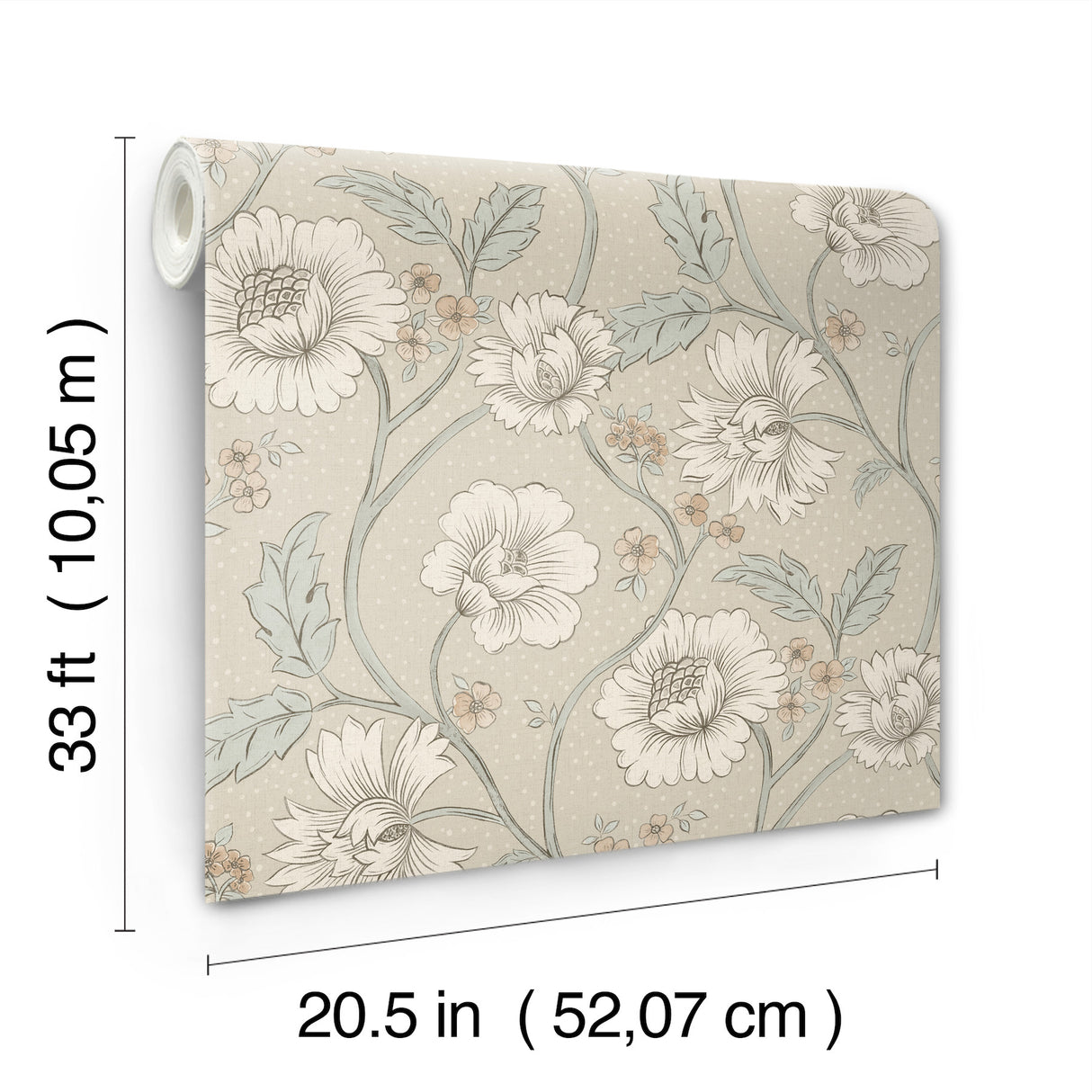 Chesapeake 4199-83709 Hazel Taupe Floral Trail Wallpaper