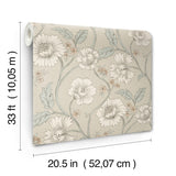 Chesapeake 4199-83709 Hazel Taupe Floral Trail Wallpaper